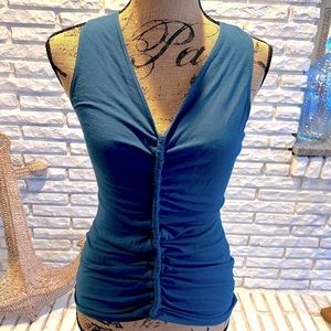 Max Studio Teal Sleeveless Top Sz M
